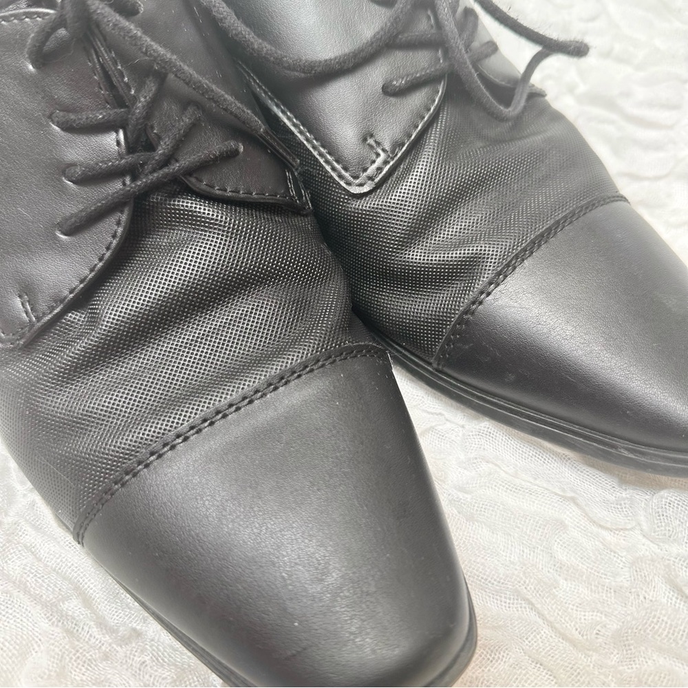 Calvin Klein Black Tuxedo Oxford Dress Shoes Cap Toe Men’s 7.5 - Picture 4 of 12